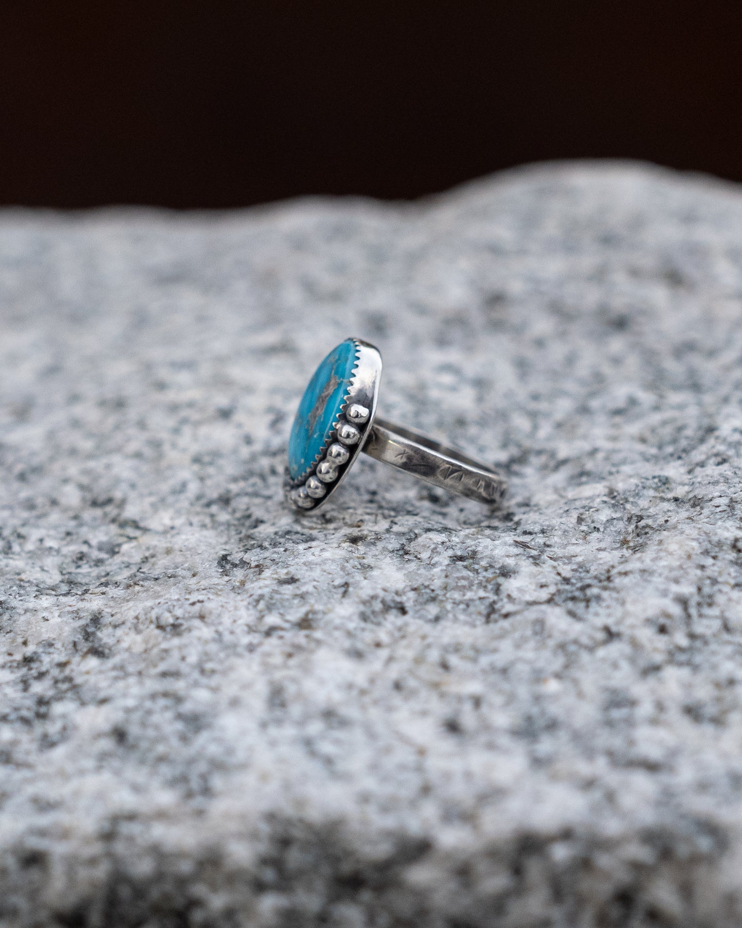 Bluebird Turquoise Sterling Ring, Size 6.5