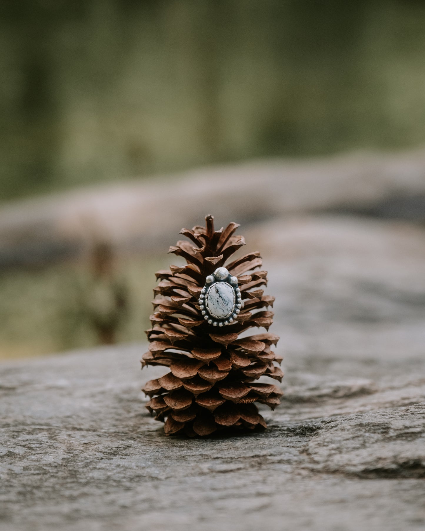 White Buffalo Sterling Ring, Size 7.5