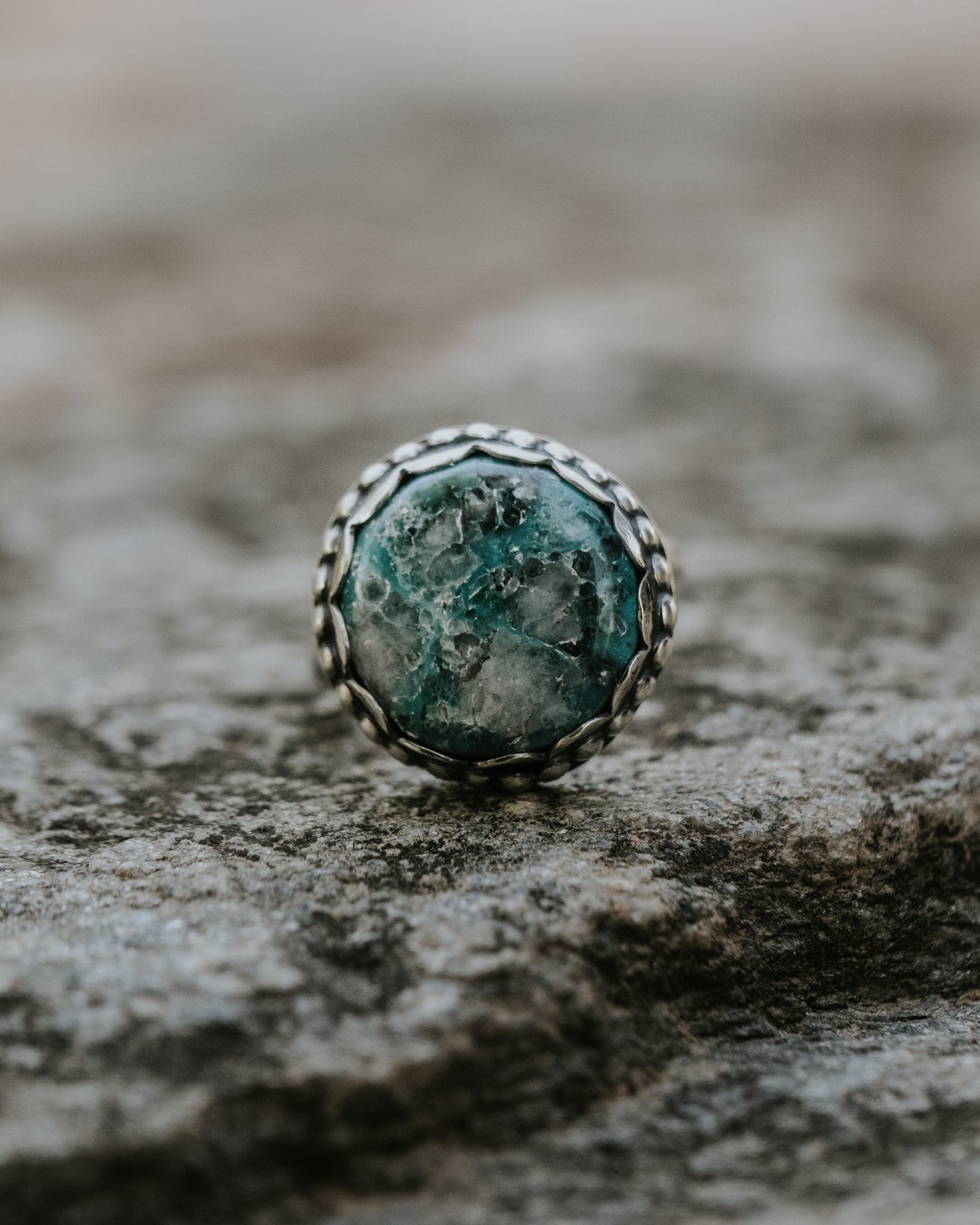Whitewater Turquoise Sterling Ring, Size 5.5