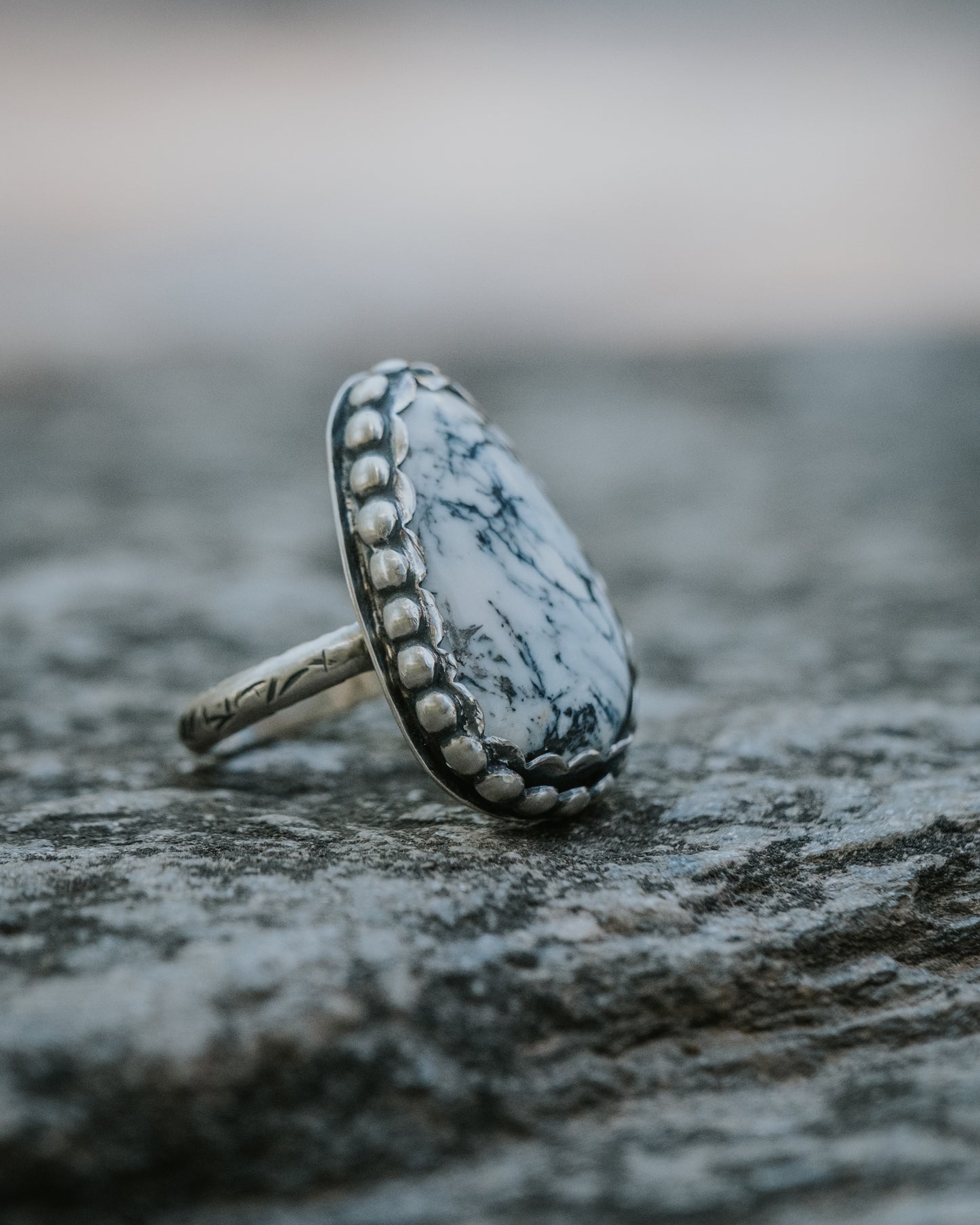 Whitewater Turquoise Sterling Ring, Size 9