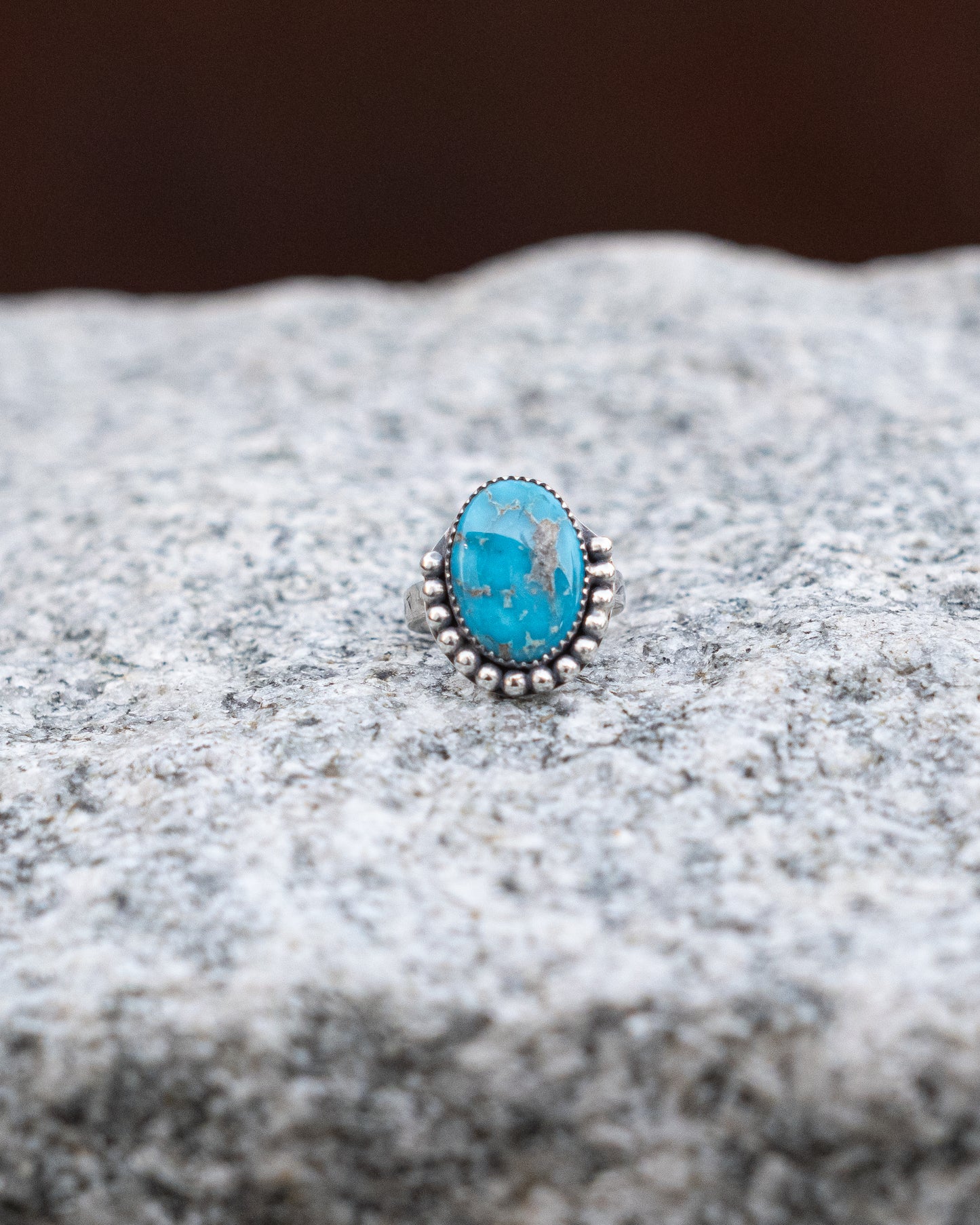 Bluebird Turquoise Sterling Ring, Size 6.5